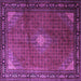 Square Medallion Purple Traditional Rug, tr1867pur