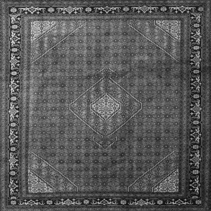 Serging Thickness of Medallion Gray Traditional Rug, tr1867gry