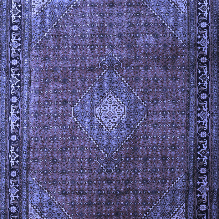 Machine Washable Medallion Blue Traditional Rug, wshtr1867blu