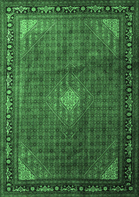 Medallion Emerald Green Traditional Rug, tr1867emgrn