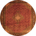 Square Medallion Orange Traditional Rug, tr1867org