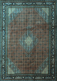 Medallion Light Blue Traditional Rug, tr1867lblu