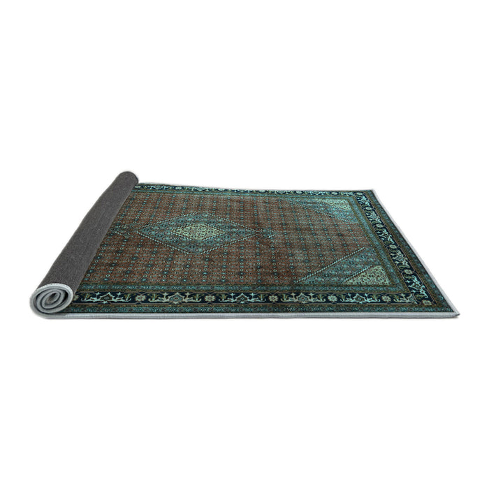 Sideview of Medallion Light Blue Traditional Rug, tr1867lblu