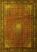 Medallion Yellow Traditional Rug, tr1867yw