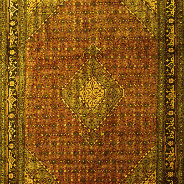 Medallion Yellow Traditional Rug, tr1867yw