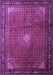 Machine Washable Medallion Purple Traditional Area Rugs, wshtr1867pur