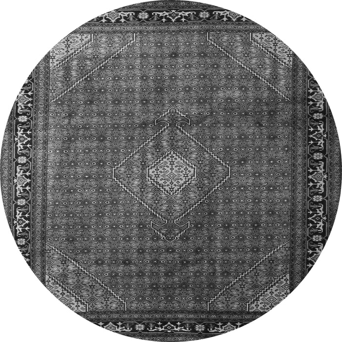 Machine Washable Medallion Gray Traditional Rug, wshtr1867gry