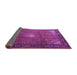 Sideview of Medallion Purple Traditional Rug, tr1867pur