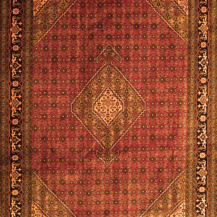 Serging Thickness of Machine Washable Medallion Orange Traditional Area Rugs, wshtr1867org
