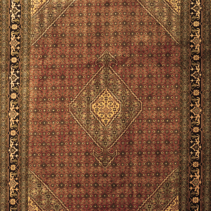 Machine Washable Medallion Brown Traditional Rug, wshtr1867brn