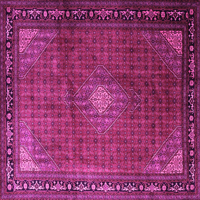 Square Machine Washable Medallion Pink Traditional Rug, wshtr1867pnk