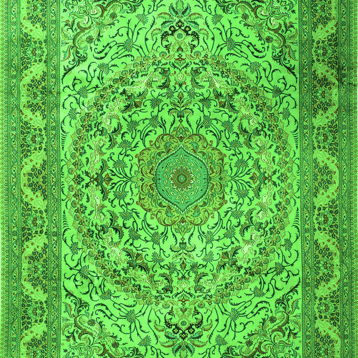 Medallion Green Traditional Rug, tr1868grn