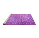 Sideview of Machine Washable Medallion Purple Traditional Area Rugs, wshtr1868pur