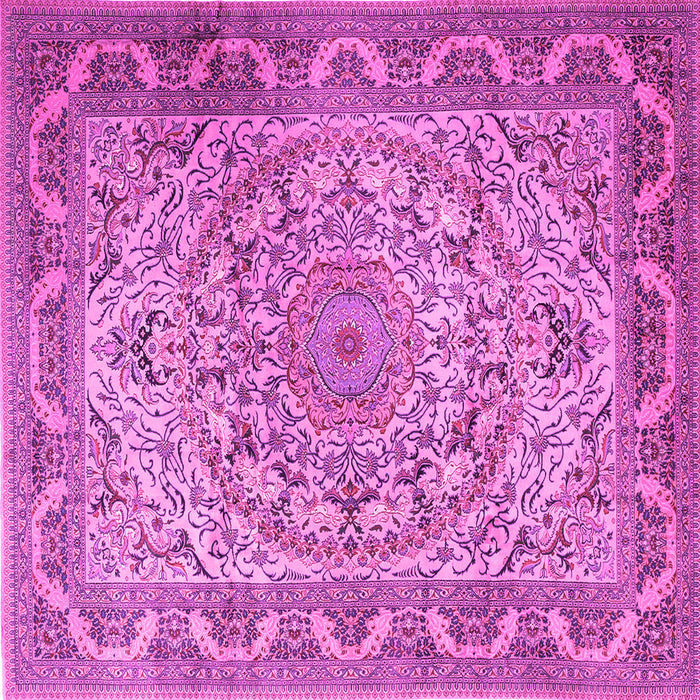Square Medallion Pink Traditional Rug, tr1868pnk