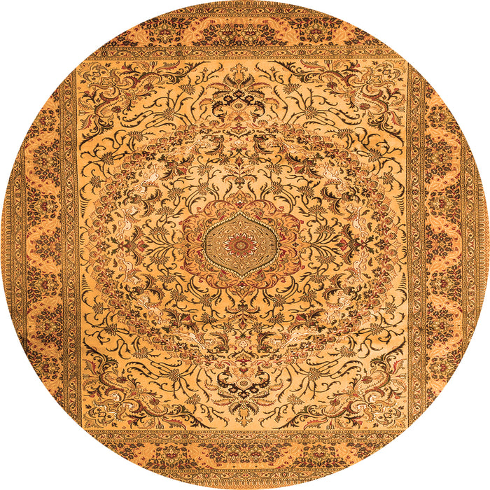 Square Medallion Orange Traditional Rug, tr1868org