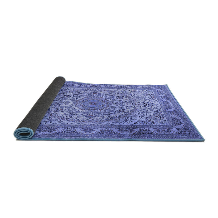 Sideview of Medallion Blue Traditional Rug, tr1868blu