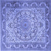 Square Medallion Blue Traditional Rug, tr1868blu