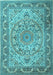 Medallion Light Blue Traditional Rug, tr1868lblu