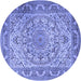 Round Medallion Blue Traditional Rug, tr1868blu