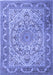 Machine Washable Medallion Blue Traditional Rug, wshtr1868blu