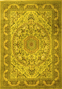 Medallion Yellow Traditional Rug, tr1868yw