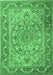 Machine Washable Medallion Emerald Green Traditional Area Rugs, wshtr1868emgrn