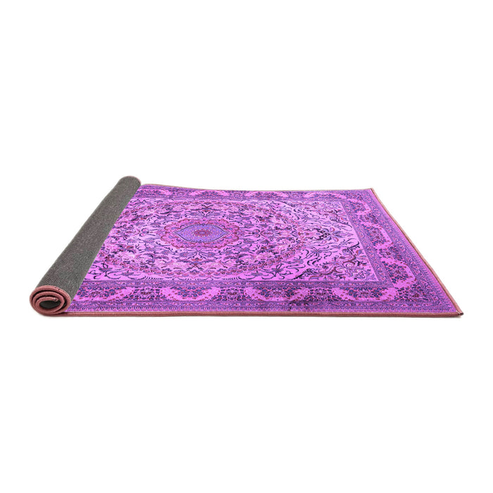 Sideview of Medallion Purple Traditional Rug, tr1868pur