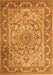 Medallion Orange Traditional Rug, tr1868org