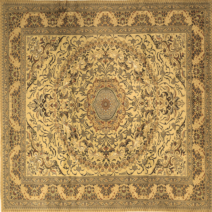 Square Medallion Brown Traditional Rug, tr1868brn