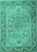 Medallion Turquoise Traditional Rug, tr1868turq