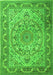Serging Thickness of Machine Washable Medallion Green Traditional Area Rugs, wshtr1868grn