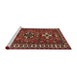 Sideview of Machine Washable Traditional Cranberry Red Rug, wshtr1869