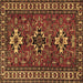 Square Machine Washable Persian Brown Traditional Rug, wshtr1869brn