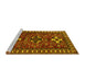 Sideview of Machine Washable Persian Yellow Traditional Rug, wshtr1869yw