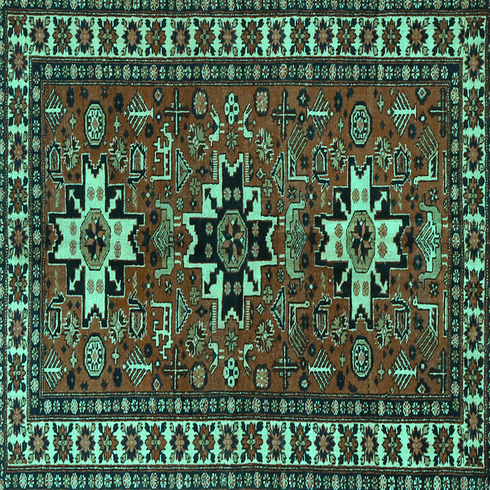 Square Persian Turquoise Traditional Rug, tr1869turq