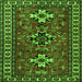 Round Machine Washable Persian Green Traditional Area Rugs, wshtr1869grn