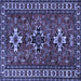 Square Machine Washable Persian Blue Traditional Rug, wshtr1869blu