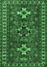 Machine Washable Persian Emerald Green Traditional Area Rugs, wshtr1869emgrn