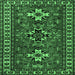 Square Machine Washable Persian Emerald Green Traditional Area Rugs, wshtr1869emgrn