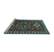 Sideview of Machine Washable Persian Light Blue Traditional Rug, wshtr1869lblu