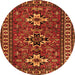 Square Persian Orange Traditional Rug, tr1869org