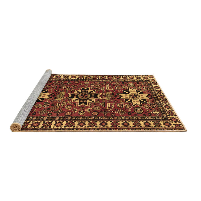 Sideview of Machine Washable Persian Brown Traditional Rug, wshtr1869brn