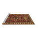 Sideview of Machine Washable Persian Brown Traditional Rug, wshtr1869brn