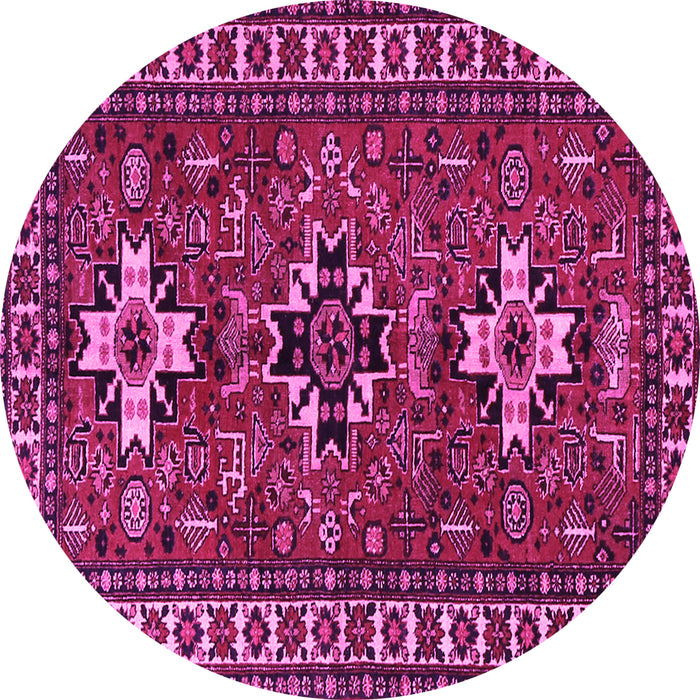 Round Persian Pink Traditional Rug, tr1869pnk