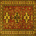 Square Machine Washable Persian Yellow Traditional Rug, wshtr1869yw