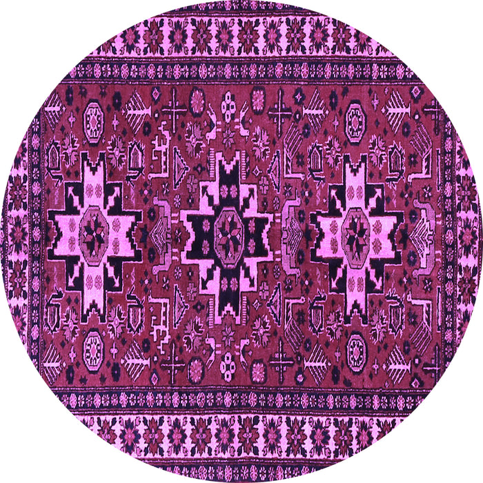 Round Persian Purple Traditional Rug, tr1869pur