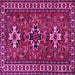 Square Machine Washable Persian Pink Traditional Rug, wshtr1869pnk