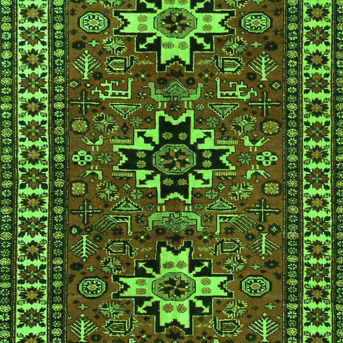 Serging Thickness of Machine Washable Persian Green Traditional Area Rugs, wshtr1869grn