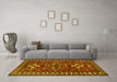 Machine Washable Persian Yellow Traditional Rug in a Living Room, wshtr1869yw