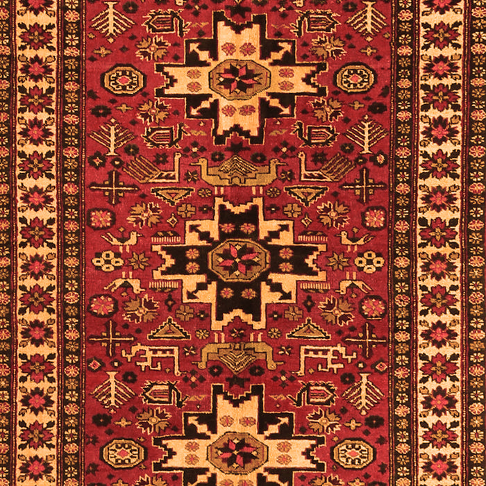 Serging Thickness of Machine Washable Persian Orange Traditional Area Rugs, wshtr1869org
